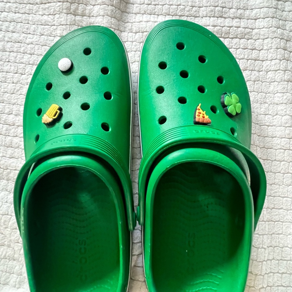 CROCS Green Loafers Slip-Ons with Ventilation and Comfort